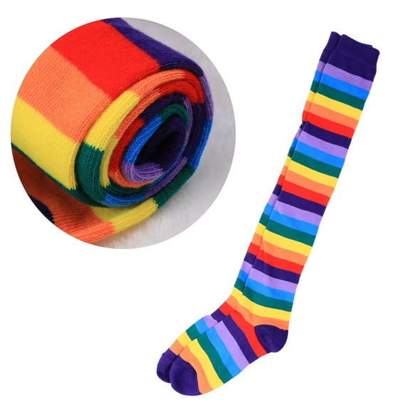 GOOHOCHY Girls Striped Polyester Cotton Leg Stockings Spandex