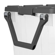 (2 pack) Sterilite 160 Quart Extra-Large Wheeled Storage Bin, Clear Storage Container with Latch Lid and Pull Handle, Durable, Dark Gray