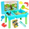 thumbnail image 1 of Carolart Ocean Sensory Table con Sensory Sands Ocean Sensory Bin con tapa Ocean Toy para niños Uso en interiores y exteriores Kit de arte de arena para niños y niñas Juguetes sensoriales para niños de, 1 of 6