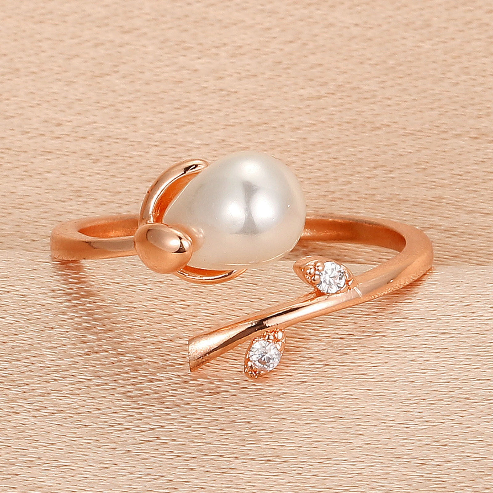 Yellow Gold Plated Round White Pearl 10mm Ring, SHOP NOW – AditaJewels