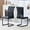 Black, variant on Toauuo Set of 2 Retro Faux Leather Dining Chairs - Alligator Print, Crystal Buckle & Black Spray-Painted Metal Bow Legs