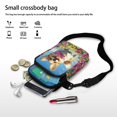 thumbnail image 7 of HELLHERO Corgi Floral Pattern 2 Zippers Cross Body Purse, Stylish Polyester for Daily Commute or Casual Outings, 7 of 7