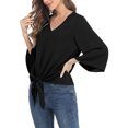 thumbnail image 3 of Txlixc Blusa de color sólido para mujeres Txlixc moda, 3 of 6