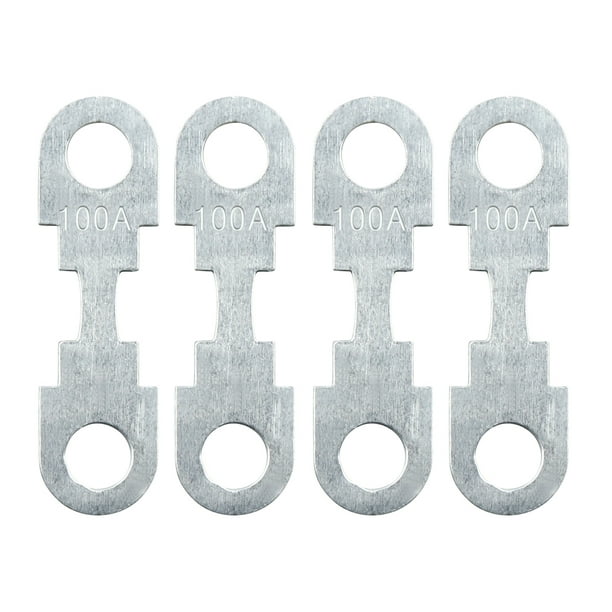 4 unids 100a plano fusible tira metal plata tono para auto automotriz dc 32 v universal