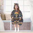 thumbnail image 7 of FORMRS Wearable Blanket Hoodie with Sleeves for Kids Cozy Flannel Sweatshirt, Skeleton with Rainbow, 7 of 7