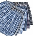 thumbnail image 4 of Men's Shorts Trunks Plaid Check Underwear Cotton Blend Button Fly Boxers 12 Pack (L), 4 of 4