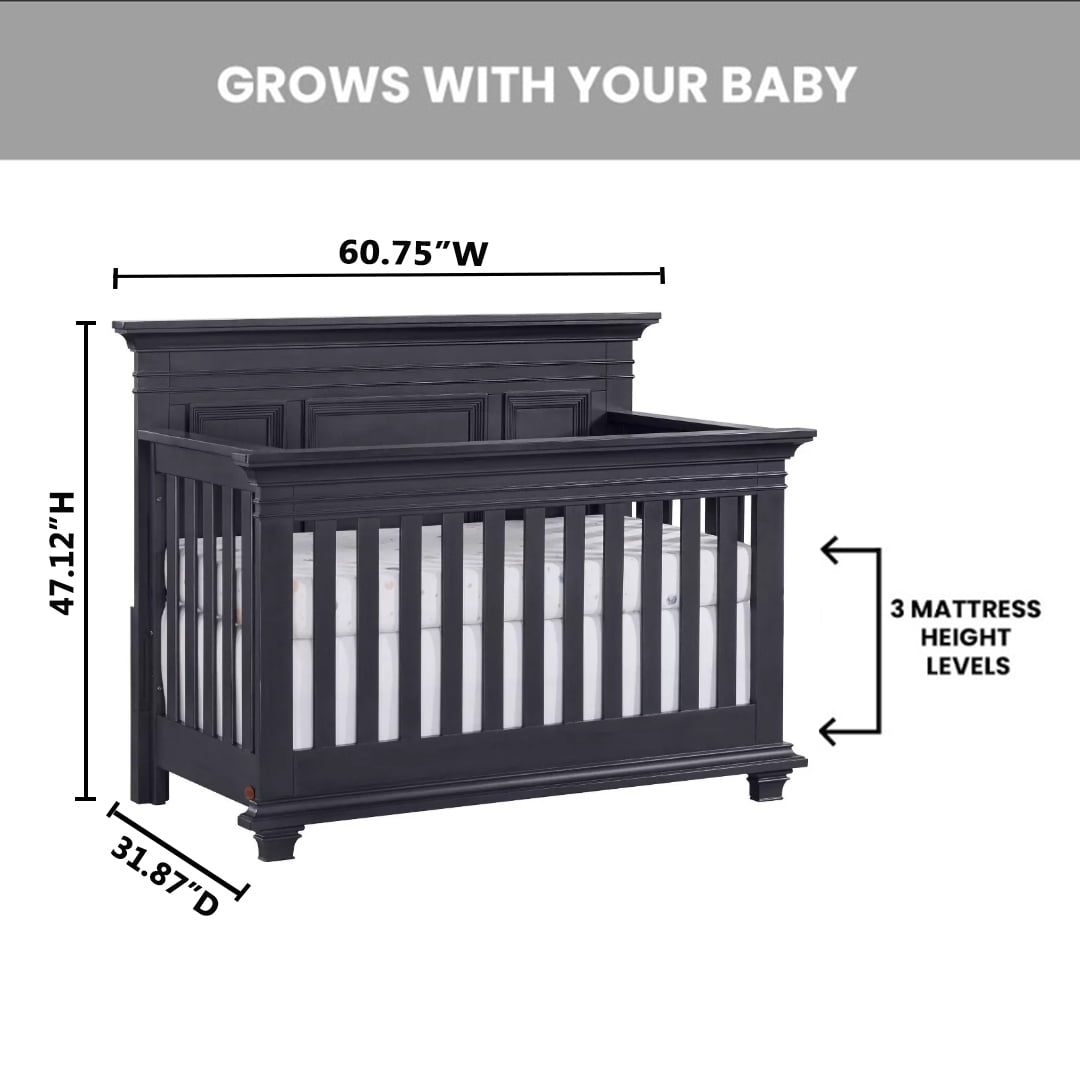 Oxford Baby Weston 4-in-1 Convertible Crib, Midnight Slate