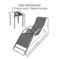 thumbnail image 3 of Gaderth Ensemble de 3 Pcs de Chaises Longues de Patio avec Table d'Appoint, Chaises Longues d'Extérieur Inclinables Réglables, Chaises Longues de Bord de Piscine en Aluminium avec Tissu à Séchage Rapide pour Plage, Jardin, Cour Arrière, Terrasse, 3 of 7