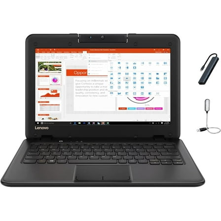 Lenovo 11.6" HD LED Anti-Glare HD Education Laptop, Intel Celeron N3450, up to 2.2GHz, 4GB DDR4, 128GB eMMC, WiFi, Bluetooth, HD Webcam, Windows 10 Pro with Mazepoly Accessories