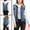 Dark Blue, variant on INSPIRE CHIC Women's Washed Denim Jacket Contrast Sleeve Drawstring Hood Button Down Outerwear XL Black