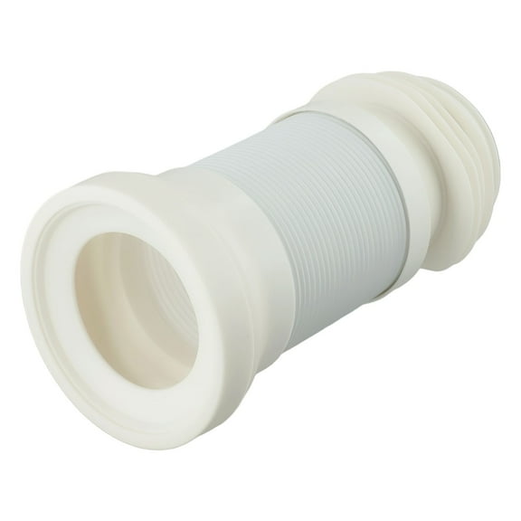 White PVC Flexible WC Pan Connector Flexi Toilet Waste Long 250mm-500mm