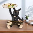 thumbnail image 4 of Adorno De Almacenamiento Para Perros Bandeja de resina para perro, adorno de almacenamiento para llaves de entrada, estatua de Bulldog Francés, arte (negro), 4 of 8