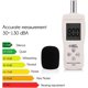 thumbnail image 3 of Medidor de nivel de sonido digital, probador de decibelios digital, medidor de decibelios profesional 30-130dba, datos mínimos/máximos, batería baja, pantalla LCD retroiluminada, automático,11 Feliz Sencillez, 3 of 5