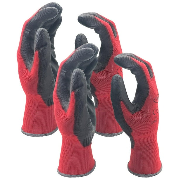 Guantes Rojos para Cortar Alimentos, MXGOR-012, 2 Pares, L, Rojo, 86 a 95mm x 250mm, Nylon,Spandex,PU, CE EN388 Nivel 5., Guantes Rojos de Uso Rudo, Guantes Roj