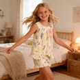 thumbnail image 5 of Edvintorg Girls Two Piece Outfits Summer Lightweight Crew Neck Sleeveless Casual Loose Fit Tank Top and Short Size 0-10, 5 of 6