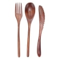 thumbnail image 2 of LAFGUR Kitchen Accessory,3Set Tableware Wooden Fork Spoon Knife Kit Kitchen Cutlery for Home Cafe Restaurant,Dinnerware Set, 2 of 8
