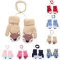 thumbnail image 2 of Kids Knit Mittens Fox Winter Mittens Warm Mittens with Lanyard for Christmas, 2 of 10