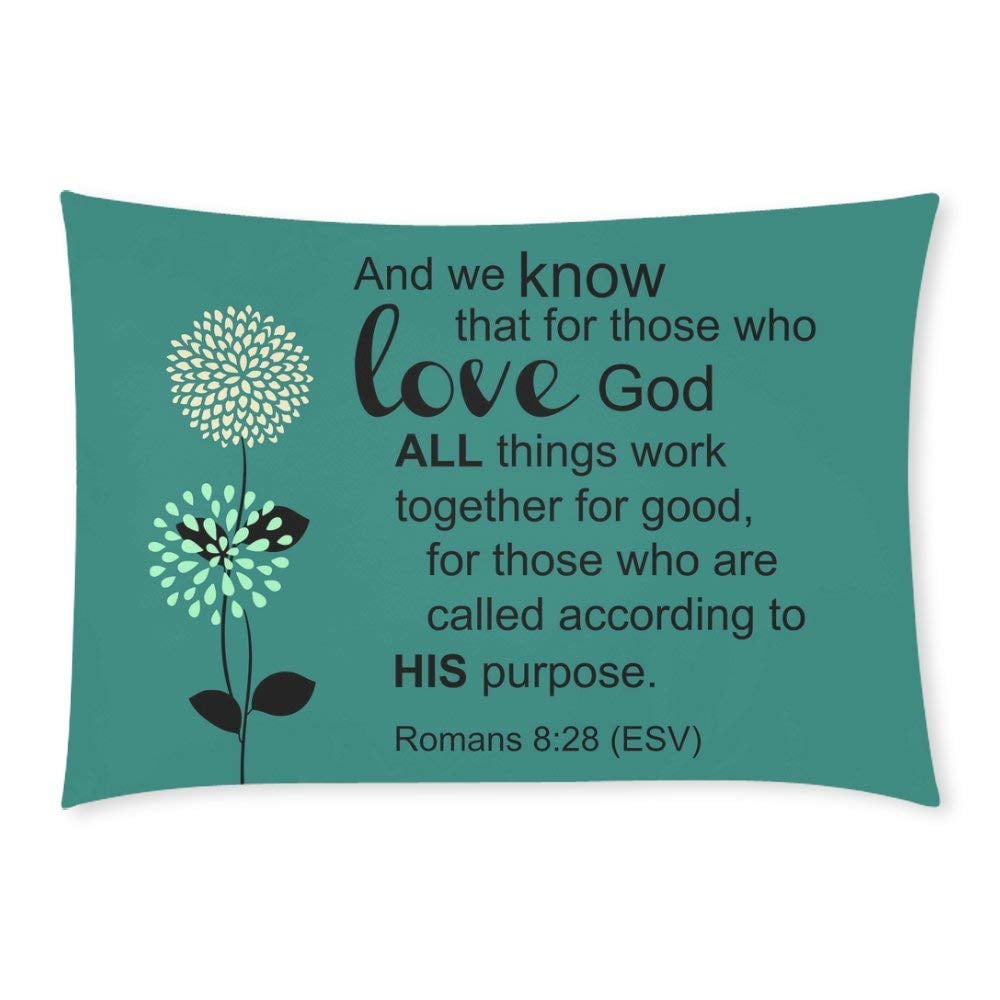 ARTJIA Bible Verse Pillow Case Pillow Cover Two Sides Printing 20x30