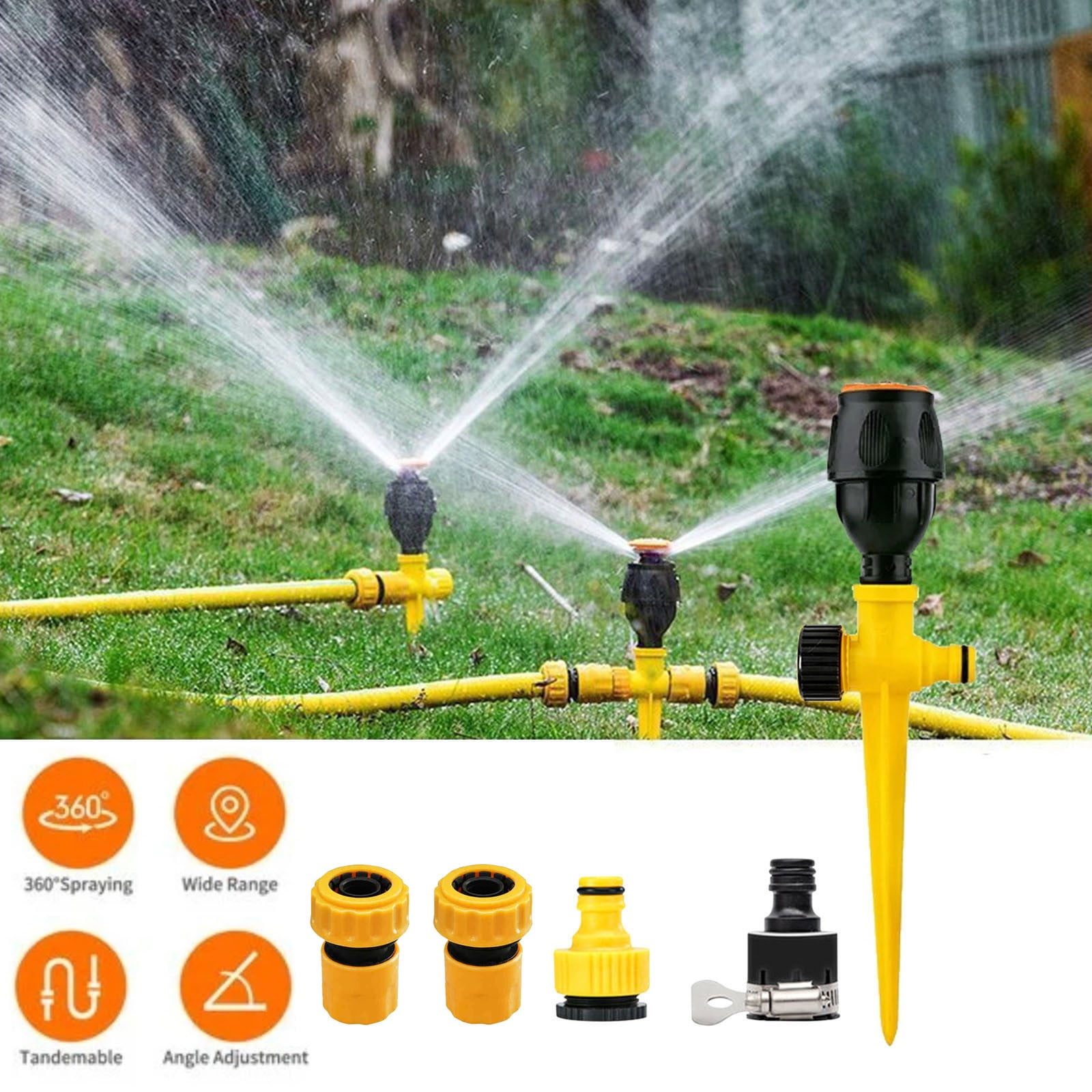 RoamHome 360° Rotation Auto Garden Watering System - Lawn Sprinkler for Efficient Watering, Easy Installation & Adjustable 3 Gears - Perfect for Patios- Durable ABS Plastic Construction.