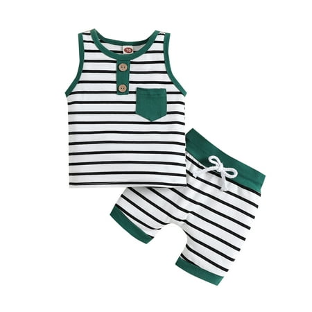 

KI-8jcuD Cute Spring Clothes For Kids Baby Unisex Cotton Spring Summer Striped Sleeveless Shorts Vest Set Outfits Clothes Girls Clothes Teens Big Girls Sweat Outfits Girls 6Months Outfits 2T Girl Cl