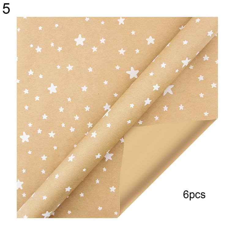 6Pcs Craft Papers Exquisite Cartoon Kraft DIY Gifts Wrapping Papers for  Party Brown Kraft Paper 