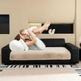 thumbnail image 4 of Soft Velvet Sofa Covers 2 3 4 Seater Non-Slip Couch Sofa Slipcovers Sofa Cushion Covers Furniture Protectors for Pets/Kids/Dogs, Light Camel, 3 Seater, 4 of 9