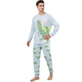 thumbnail image 2 of Onlypjs Easter Family Matching Pajamas Set Bunny-Eared Dinosaur Print – Soft Long Sleeve Sleepwear for Men and Women, Cozy Loungewear, 2 of 5