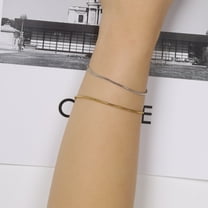 Simple Ins Titanium Steel Plated 18K Gold Round Snake Bones Chain Gold-plated Bracelet Adjustable Bracelet Niche Design Fashion