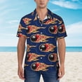 thumbnail image 2 of Gukieu Bowling Ball And Flame Print Men's Short-sleeved Shirts, Button-down Lapel Hawaiian Shirts, T-shirts, Beach Vacation Summer Casual Wear,X-Large, 2 of 7