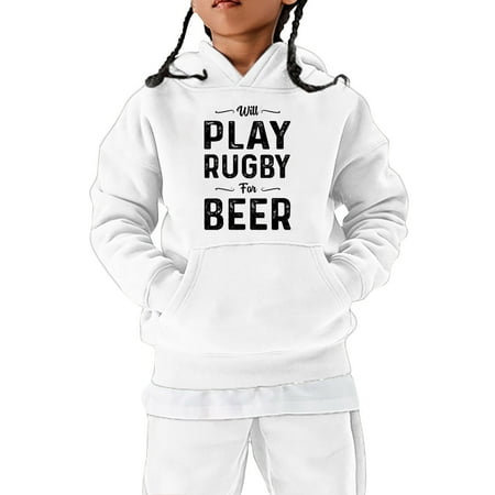 

Girls Sweatshirts & Hoodies American Football Fans Sports Gift Teen Hooded Sweatshirt Vintage Rugby Player Sports Retro Kids Boys Girls Rugby Pullover White 5 Years-6 Years