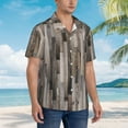 thumbnail image 3 of Kll Men'S Hawaiian Shirt Short Sleeve Button Down Beach Shirts-Wooden Texture, 3 of 7