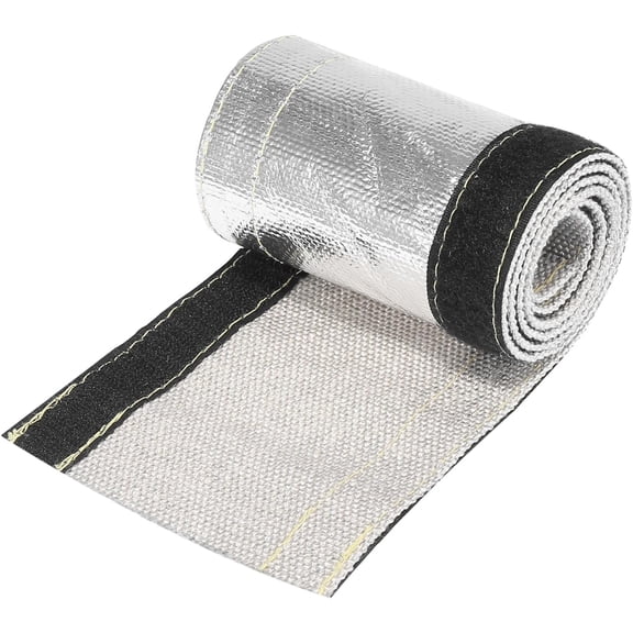 Car Heat Shroud 1" ID 3.2ft Aluminized Sleeving Insulated Shield Sleeve Heat Wire Shield Sleeve for 1" OD Fuel Lines Heat Protection Auto Replacement Parts