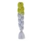 thumbnail image 1 of Nvzi Extensiones de cabello para trenzar para mujer, 3 paquetes de 100 g/paquete, 24 pulgadas, cabello sintético resistente al calor para trenzas de ganchillo, color verde a gris., 1 of 2
