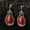 Red, variant on Vintage 925 Silver Drop Earrings for Women Turquoise Wedding Jewelry A Pair/set-Red
