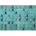 thumbnail image 1 of Ahgly Company Indoor Rectangle Abstract Light Blue Modern Area Rugs, 6' x 9', 1 of 4