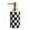 Black And White Grid, variant on Checkerboard Ceramic Soap Dispenser with Golden Pump for Bathroom and Kitchen