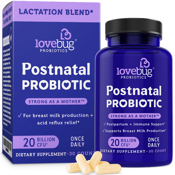 LoveBug Probiotics Labor of Love Postnatal Probiotics, 30 Capsules