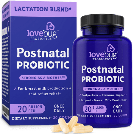 LoveBug Probiotics Labor of Love Postnatal Probiotics, 30 Capsules