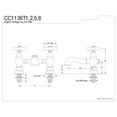 thumbnail image 2 of Kingston Brass CC1136T8 Vintage 7" Center Deck-Mount Clawfoot Tub Faucet, Brushed Nickel, 2 of 5