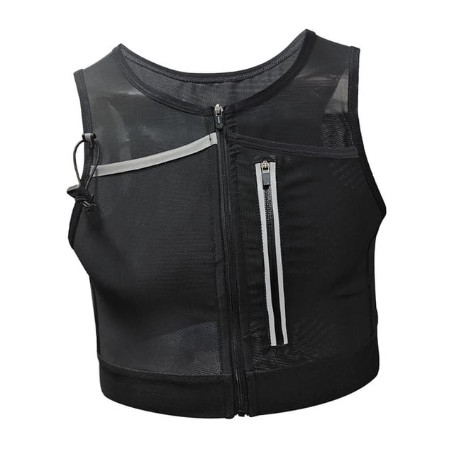 QualitChoice Sac de Gilet de Course Réfléchissant Sac de Poitrine pour Randonnée Vélo Cyclisme Bicyclette Noir m