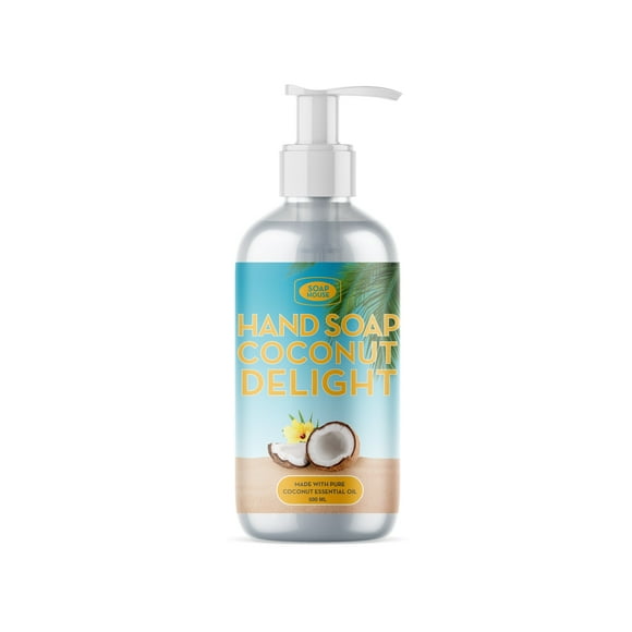 Soap House Hand Soap | Coconut Essence | Made with Real Coconut Oil | Pack of 4 units (500ml x 4)