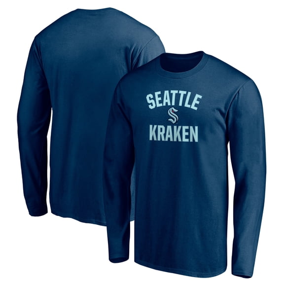 Men's Deep Sea Blue Seattle Kraken Victory Arch Long Sleeve T-Shirt