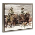 thumbnail image 4 of Stupell Industries Round Up Cowboys Animals & Insects Painting Brown Floater Framed Canvas Art Print Wall Art, 21 x 17, 4 of 10