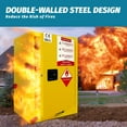 thumbnail image 3 of Flammable Liquid Storage Cabinet 12 Gallon, 18.11" x 23.23" x 35.5", 1 cm Thickness Galvanized Steel, Adjustable Shelf Hazardous Storage Cabinet for Commercial Industrial Use, Yellow, 3 of 6