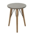 thumbnail image 3 of DecMode Modern Round Wood and Metal Accent Table, 3 of 5
