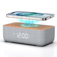 thumbnail image 1 of Radio despertador REACHER, cargador magnético inalámbrico para iPhone de carga rápida, despertador con carga inalámbrica, altavoz Bluetooth, radio FM, dormitorio, mesita de noche, escritorio, 1 of 7