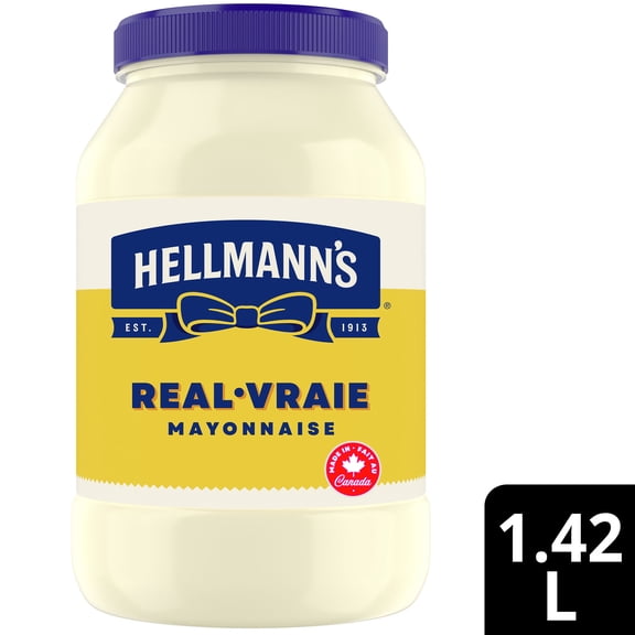 Hellmann’s Real Mayonnaise, Gluten‑Free and Kosher, Made with Canadian Free‑Run Eggs and Canola Oil, 1.42L Jar