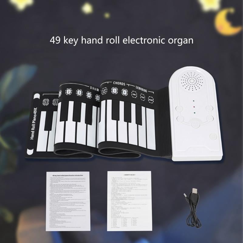 CEORPER 49 Key Roll up Piano Foldable Electronic Piano Flexible Silicone Keyboard