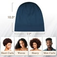 thumbnail image 4 of Mulberry Silk Bonnet for Men, Mens Bonnet for Curly Hair, 100% Real Silk Hair Bonnet for Sleeping, Night Cap for Frizzy Hair, Royalblue, 4 of 13