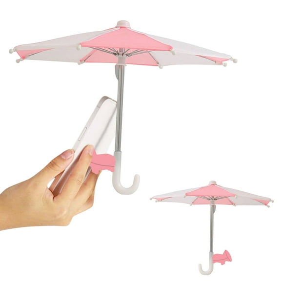 Fiudx Soporte para Teléfono con Forma de Paraguas, Base Universal con Ventosa, Poliéster Duradero, Protección Contra El Sol y La Lluvia, para Exteriores, Regalo Ideal para Usuarios Móviles, Paraguas